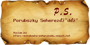 Porubszky Seherezádé névjegykártya